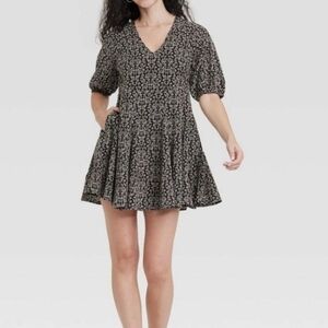 New With Tags Universal Thread Black Floral Mini Dress